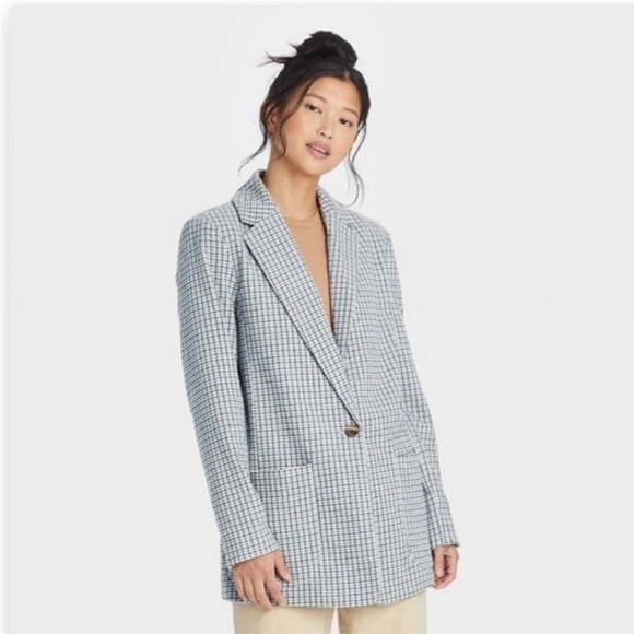 A New Day Oversized Plaid Blazer Size XS NEW - Picture 1 of 10